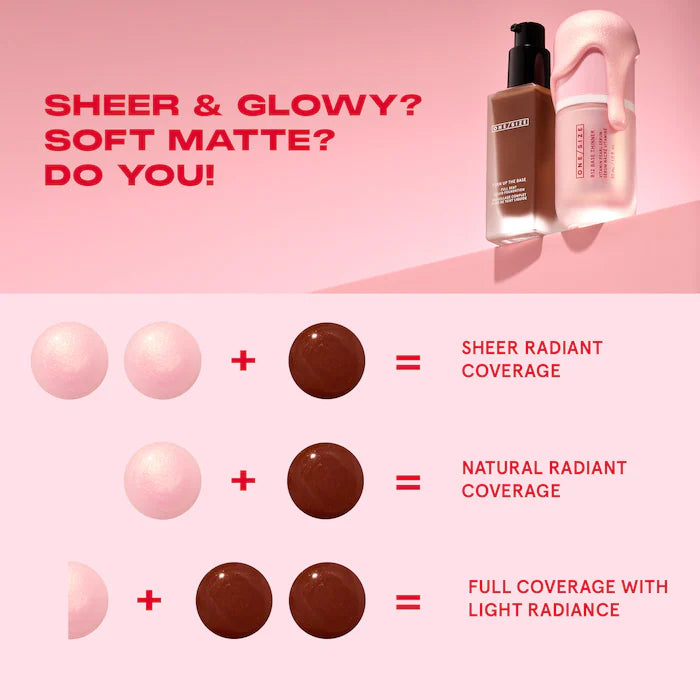 One size B12 Base Thinner Luminous Vitamin Pearl Boosting Serum Color: Pearlescent Pink