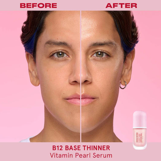 One size B12 Base Thinner Luminous Vitamin Pearl Boosting Serum Color: Pearlescent Pink