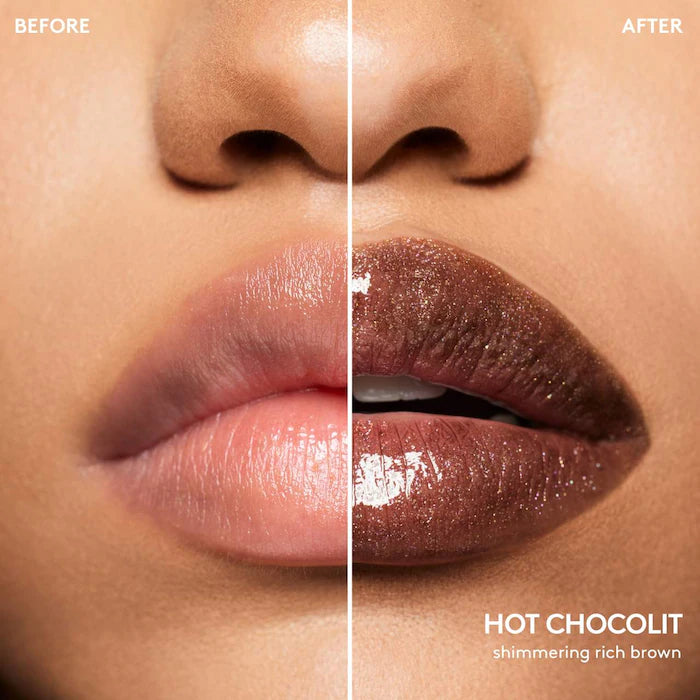 Fenty Beauty Gloss Bomb Stix High-Shine Gloss Stick tono Hot Chocolit N5- shimmering rich brown