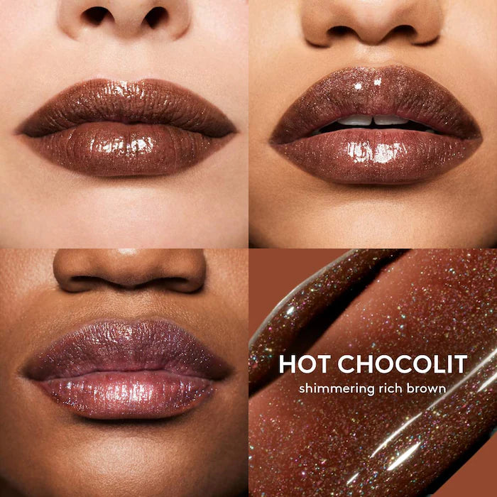 Fenty Beauty Gloss Bomb Stix High-Shine Gloss Stick tono Hot Chocolit N5- shimmering rich brown