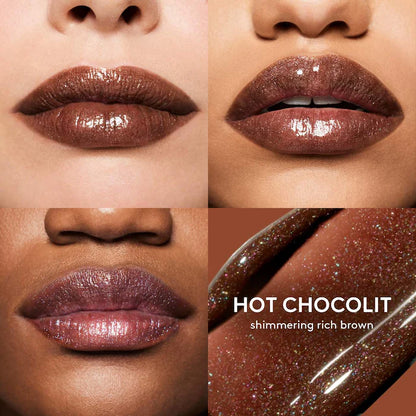 Fenty Beauty Gloss Bomb Stix High-Shine Gloss Stick tono Hot Chocolit N5- shimmering rich brown