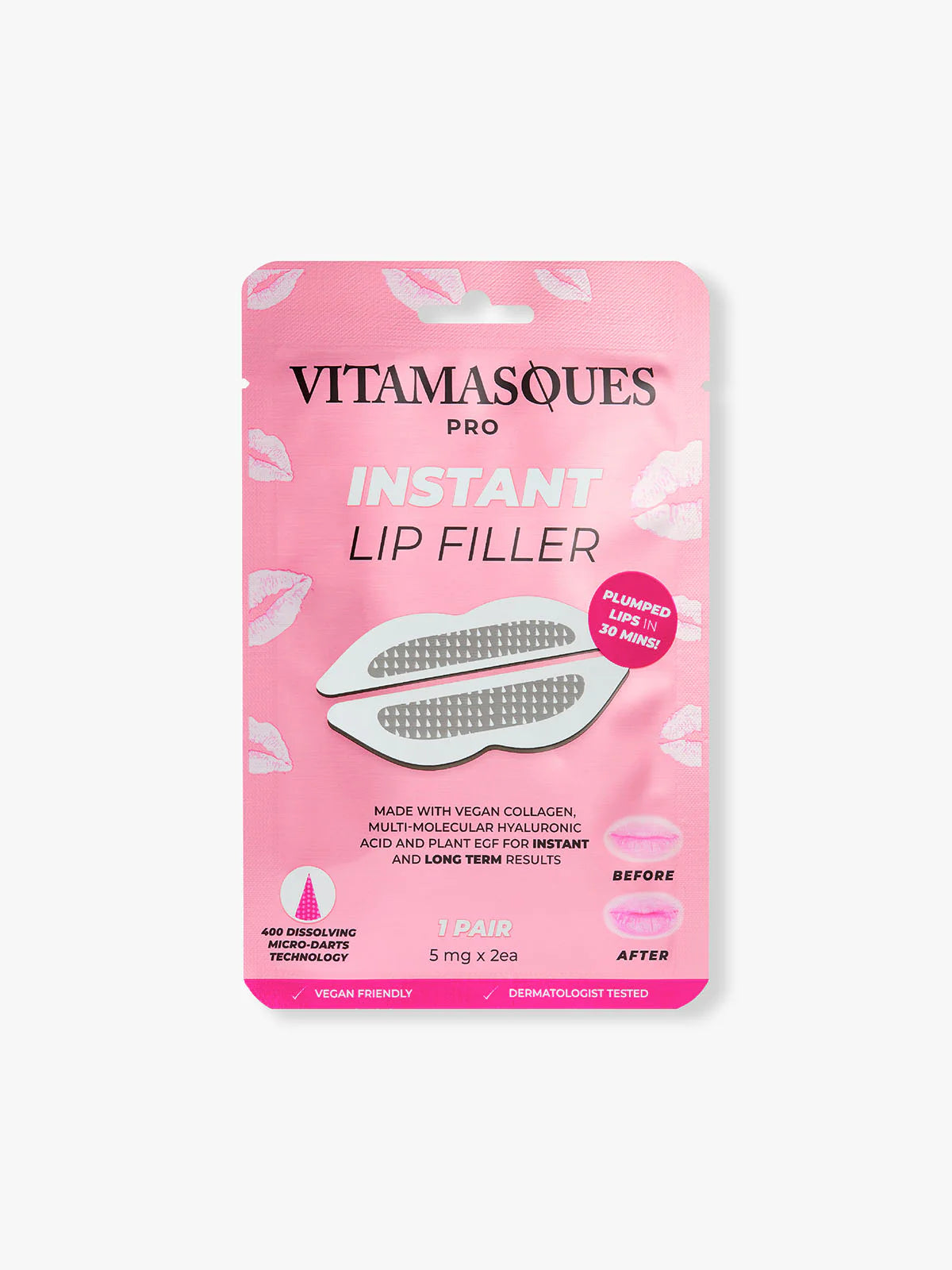 Vitamasques Instant Lip Filler Mask Plump & Smooth for Fuller Lips