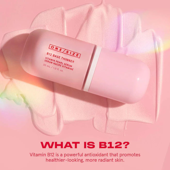 One size B12 Base Thinner Luminous Vitamin Pearl Boosting Serum Color: Pearlescent Pink