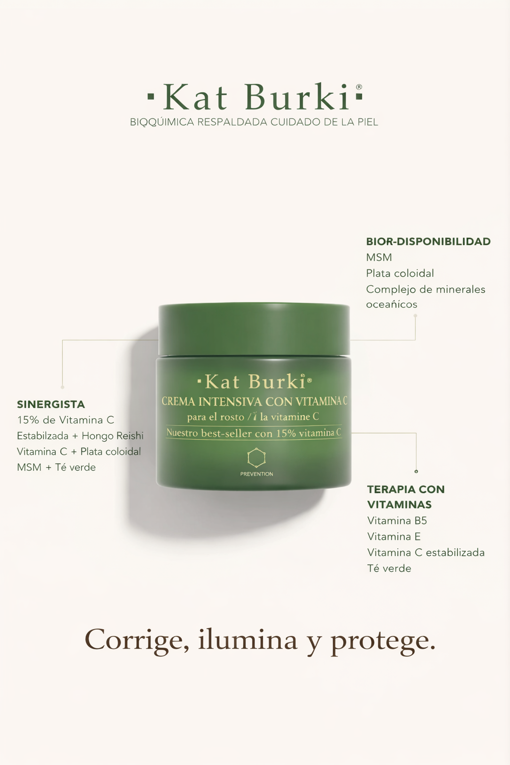 Kat Burki vitamin C intensive.  Crema facial 1oz