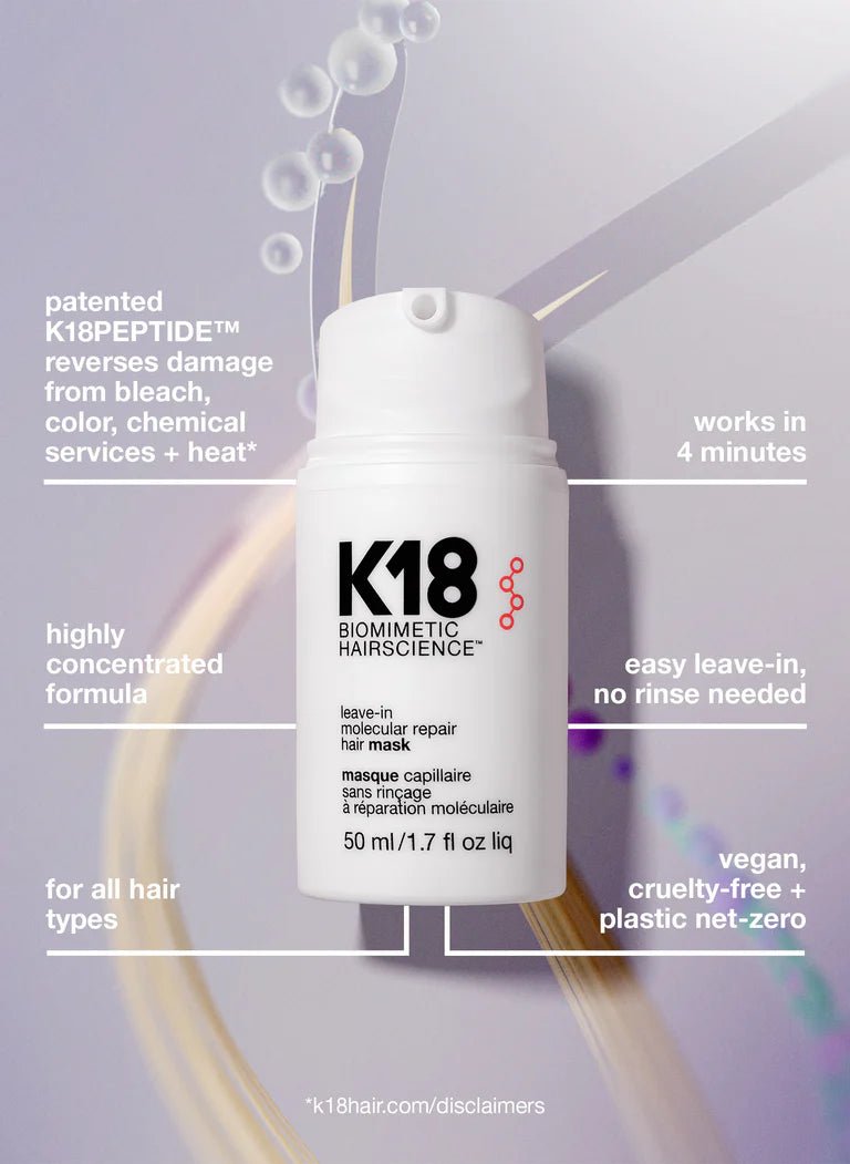 K18 Biomimetic Hairscience Mini Leave-In Molecular Repair Hair Mask 15 ml