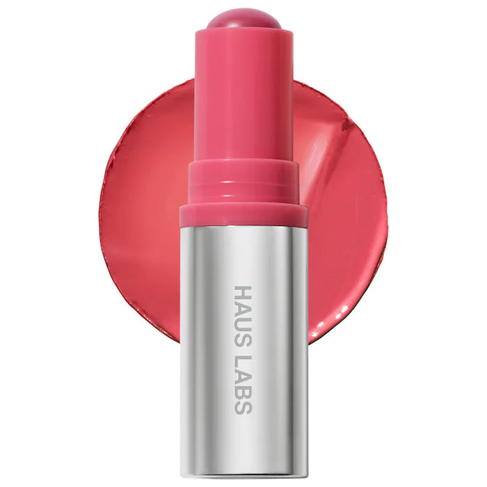 Haus Labs Color Fuse Longwear Hydrating Glassy Lip + Cheek Blush Balm Stick tono Glassy Rosette - rose