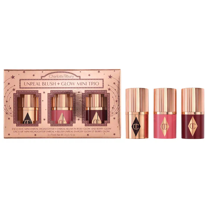 Charlotte Tilbury 
Mini Unreal Blush + Glow Trio