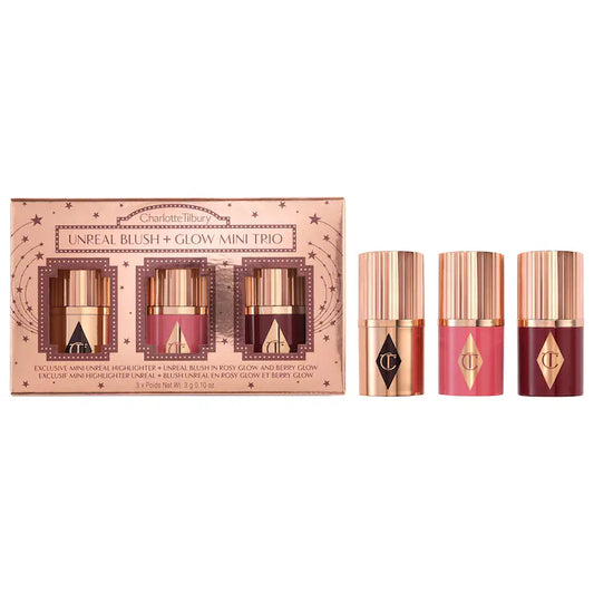 Charlotte Tilbury 
Mini Unreal Blush + Glow Trio