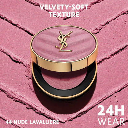 Yves Saint Laurent  Make Me Blush 24H Buildable Powder Blush Color 44 Nude Lavalliere - iconic dusty pink satin