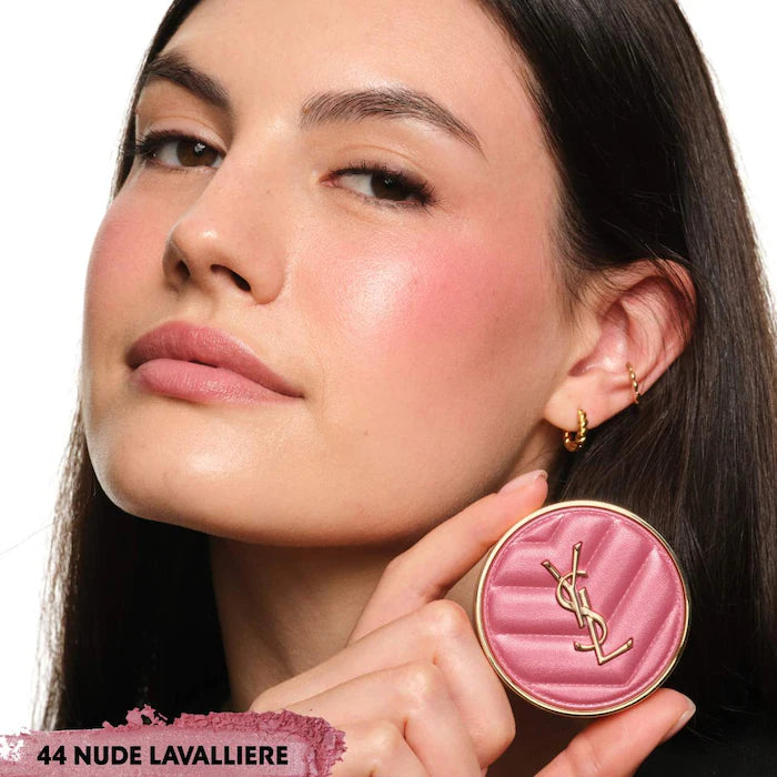 Yves Saint Laurent  Make Me Blush 24H Buildable Powder Blush Color 44 Nude Lavalliere - iconic dusty pink satin