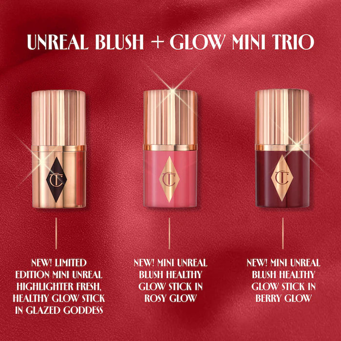 Charlotte Tilbury 
Mini Unreal Blush + Glow Trio