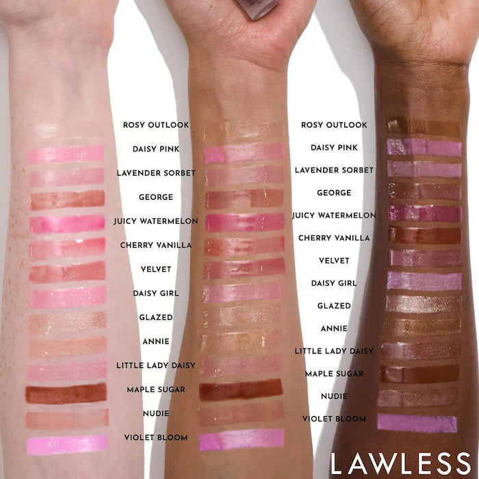 LAWLESS Forget The Filler Lip Plumper Line Smoothing Gloss Color: Velvet - rosy mauve with plummy undertones