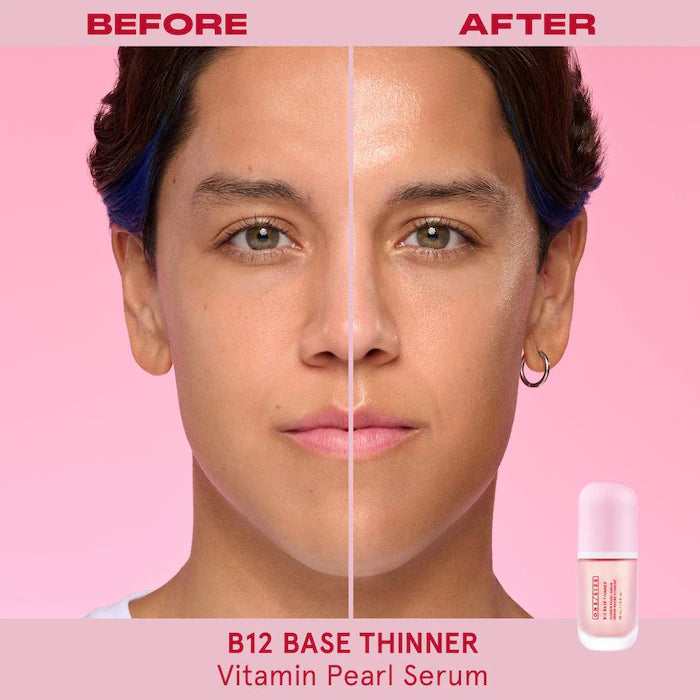 One size B12 Base Thinner Luminous Vitamin Pearl Boosting Serum Color: Pearlescent Pink