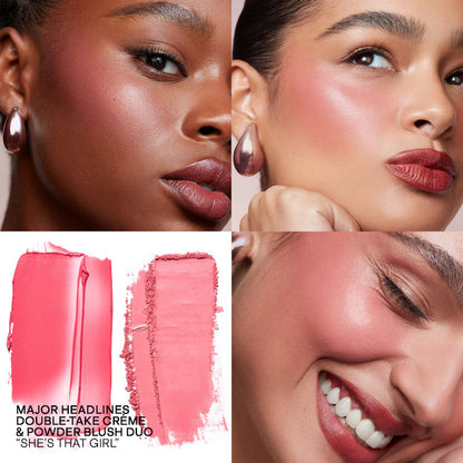 Patrick ta Mini Major Headlines Double-Take Crème & Powder Blush Duo tono she’s that girl