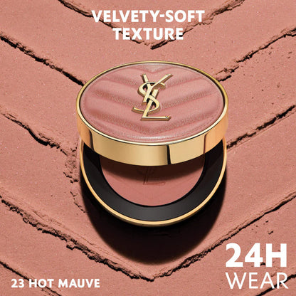 Yves Saint Laurent  Make Me Blush 24H Buildable Powder Blush 23 Hot Mauve - warm rosey taupe matte