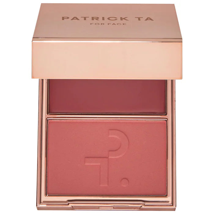 Patrick Ta Major Headlines Double-Take Crème & Powder Blush Duo tono She's Flushed - soft peachy pink