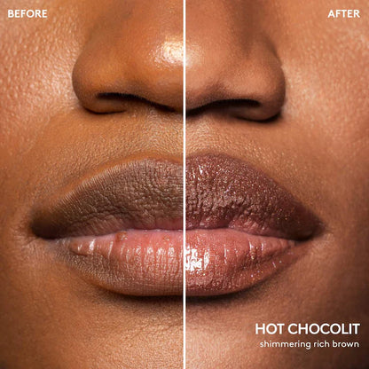 Fenty Beauty Gloss Bomb Stix High-Shine Gloss Stick tono Hot Chocolit N5- shimmering rich brown