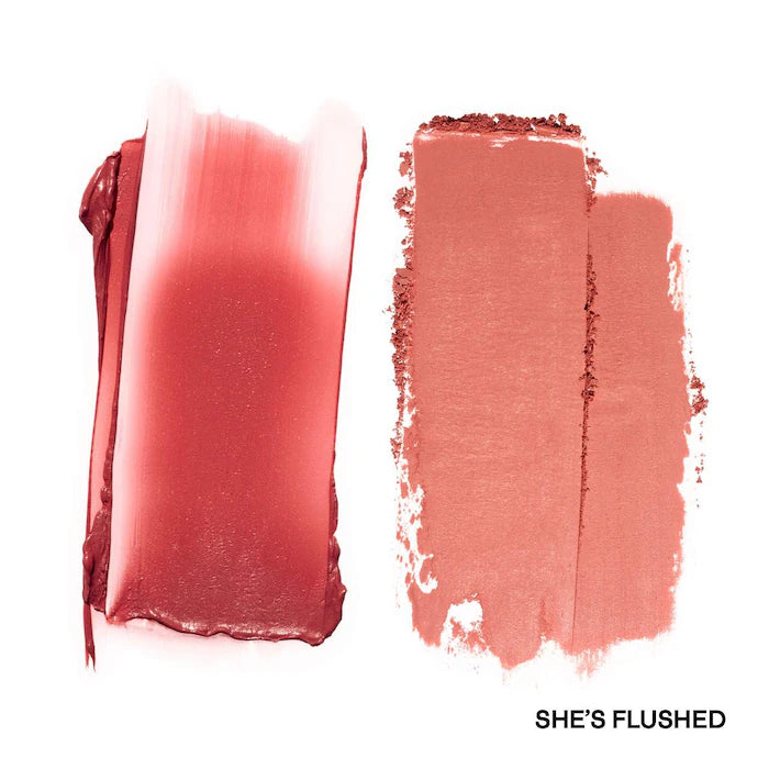 Patrick Ta Major Headlines Double-Take Crème & Powder Blush Duo tono She's Flushed - soft peachy pink