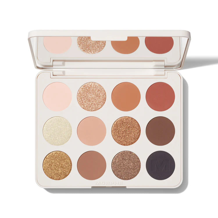 Morphe chromaplus 12-pan eyeshadow palette tono flickering sands
