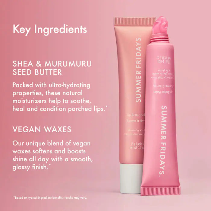 Summer Fridays Sweet Pink Duo incluye Birthday Cake + Strawberry Soft Serve Lip Butter Balm