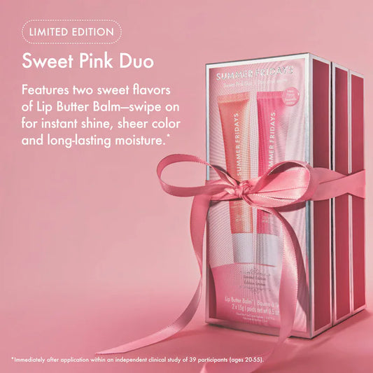 Summer Fridays Sweet Pink Duo incluye Birthday Cake + Strawberry Soft Serve Lip Butter Balm